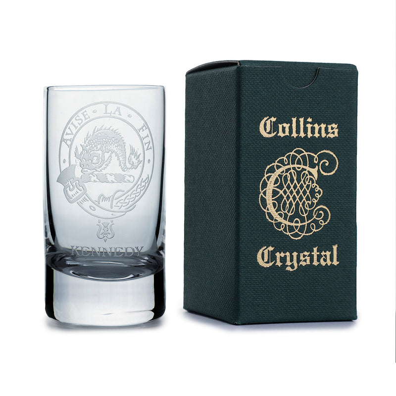 Collins Crystal Clan Shot Glass Kennedy