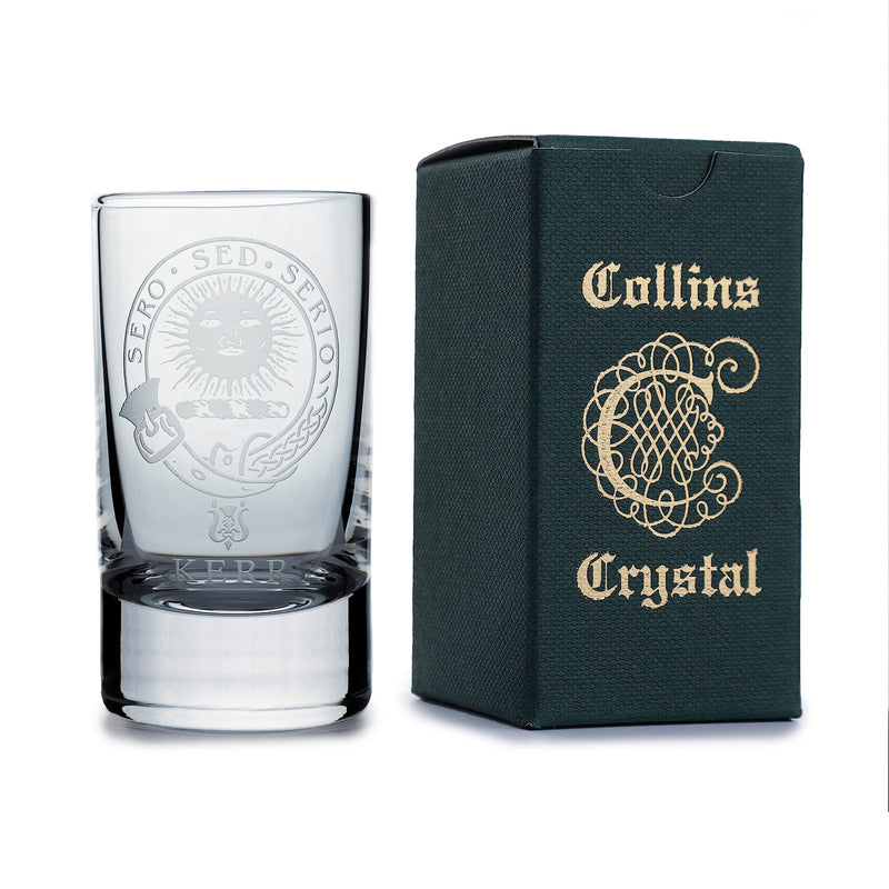 Collins Crystal Clan Shot Glass Kerr