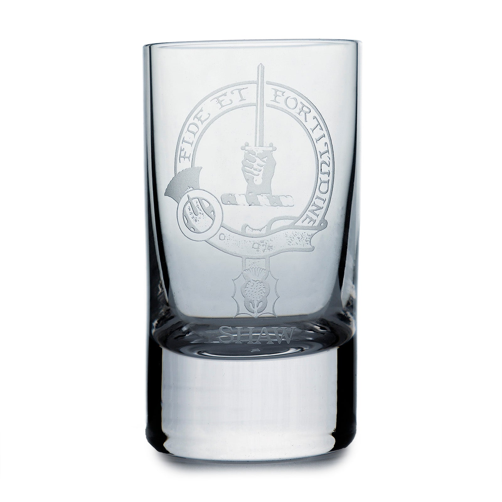 Collins Crystal Clan Shot Glass Shaw