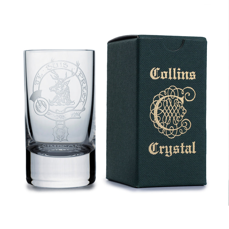 Collins Crystal Clan Shot Glass Simpson