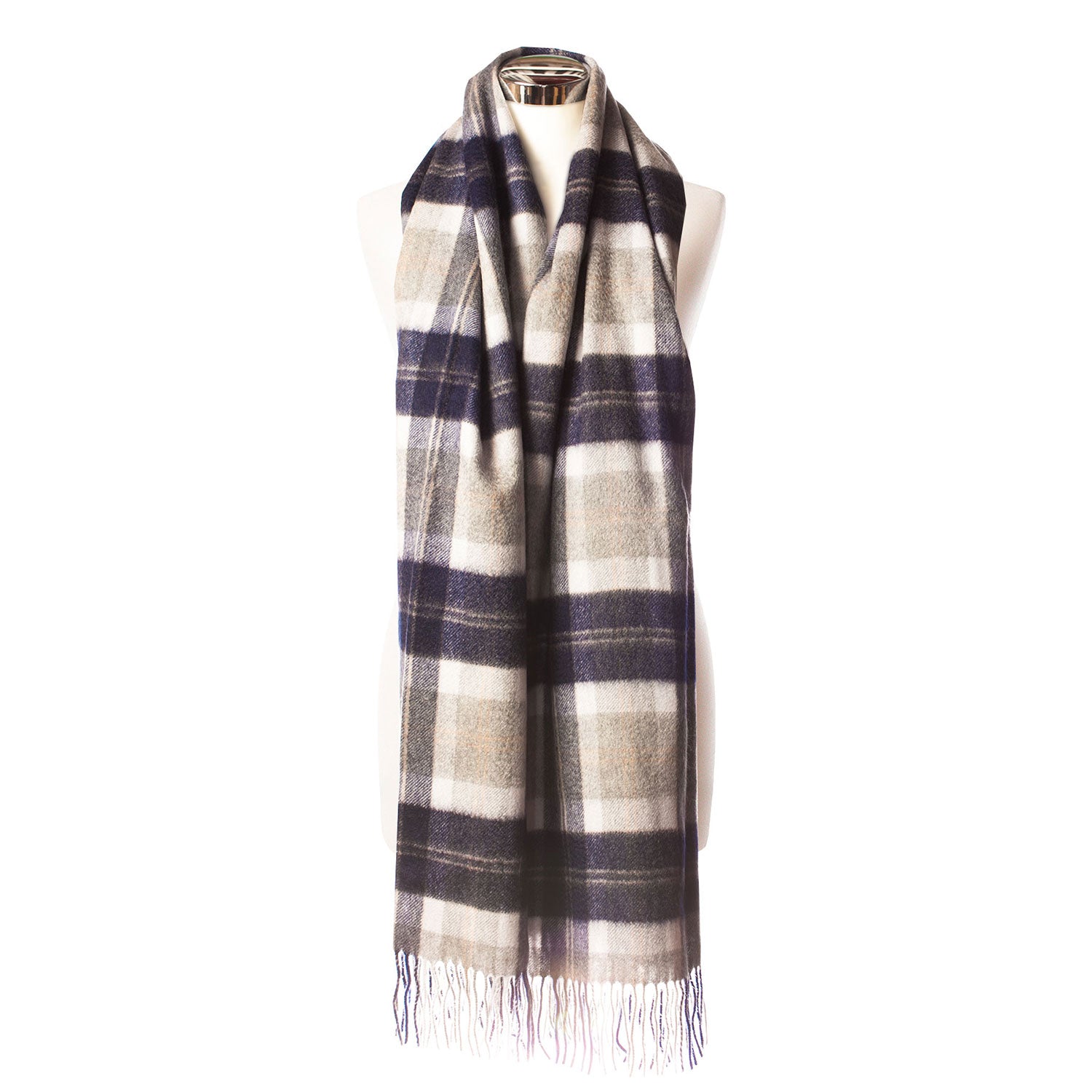 Cashmere Tartan Multicolour Stole Bannockbane Silver