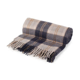 Highland Wool Blend Tartan Blanket / Throw Extra Warm Bannockbane Silver