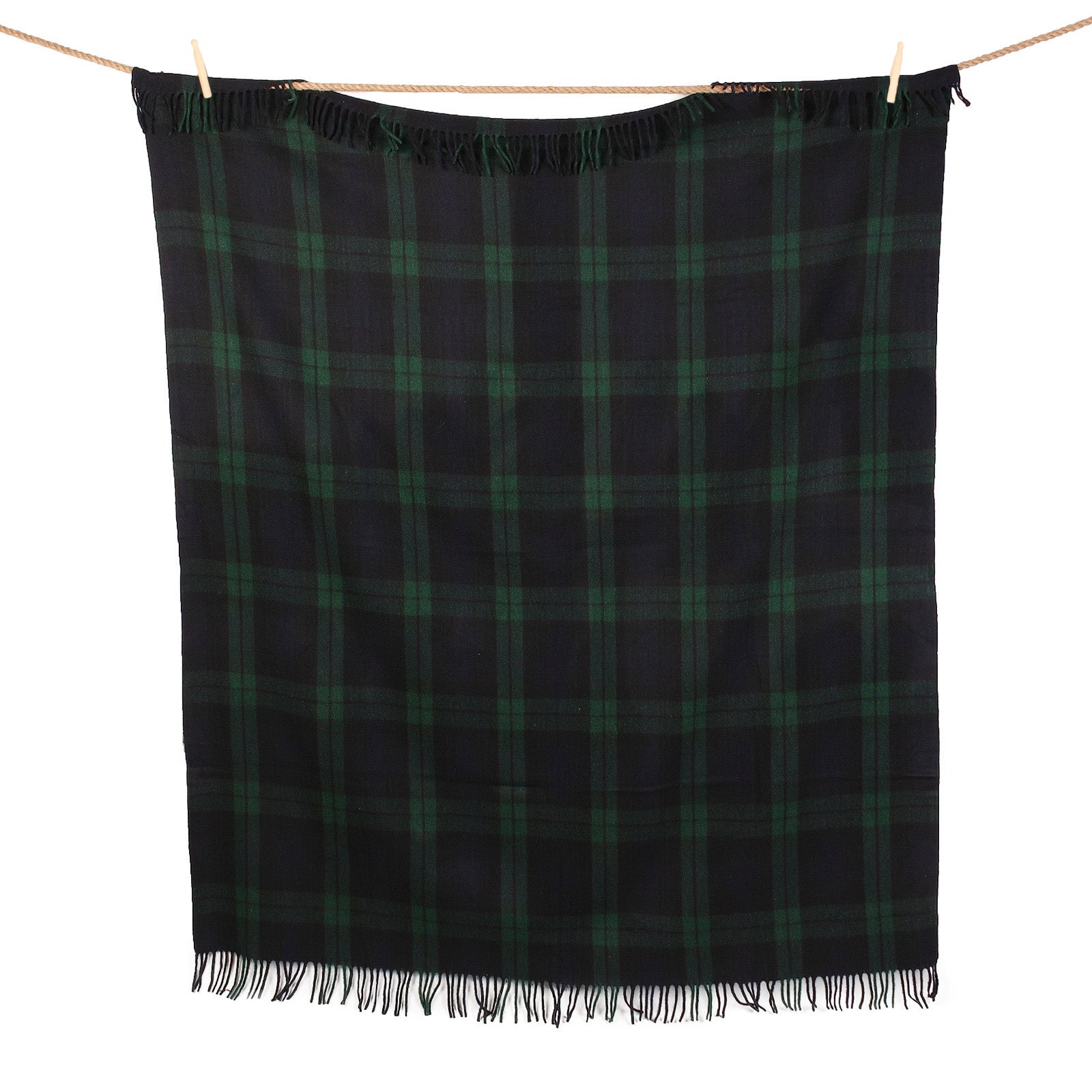 Highland Wool Blend Tartan Blanket / Throw Extra Warm Black Watch