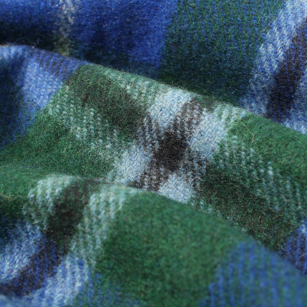 Highland Wool Blend Tartan Blanket / Throw Extra Warm Douglas Blue