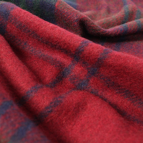 Highland Wool Blend Tartan Blanket / Throw Extra Warm Lindsay