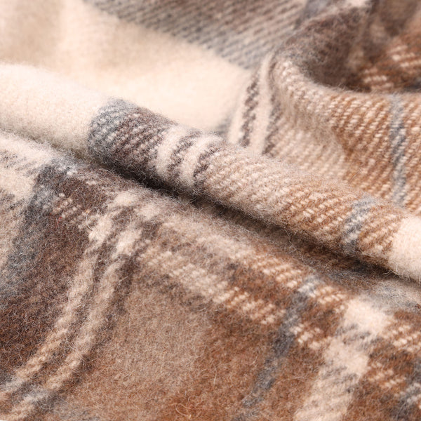 Highland Wool Blend Tartan Blanket / Throw Extra Warm Stewart Natural Dress