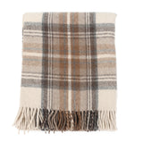 Highland Wool Blend Tartan Blanket / Throw Extra Warm Stewart Natural Dress