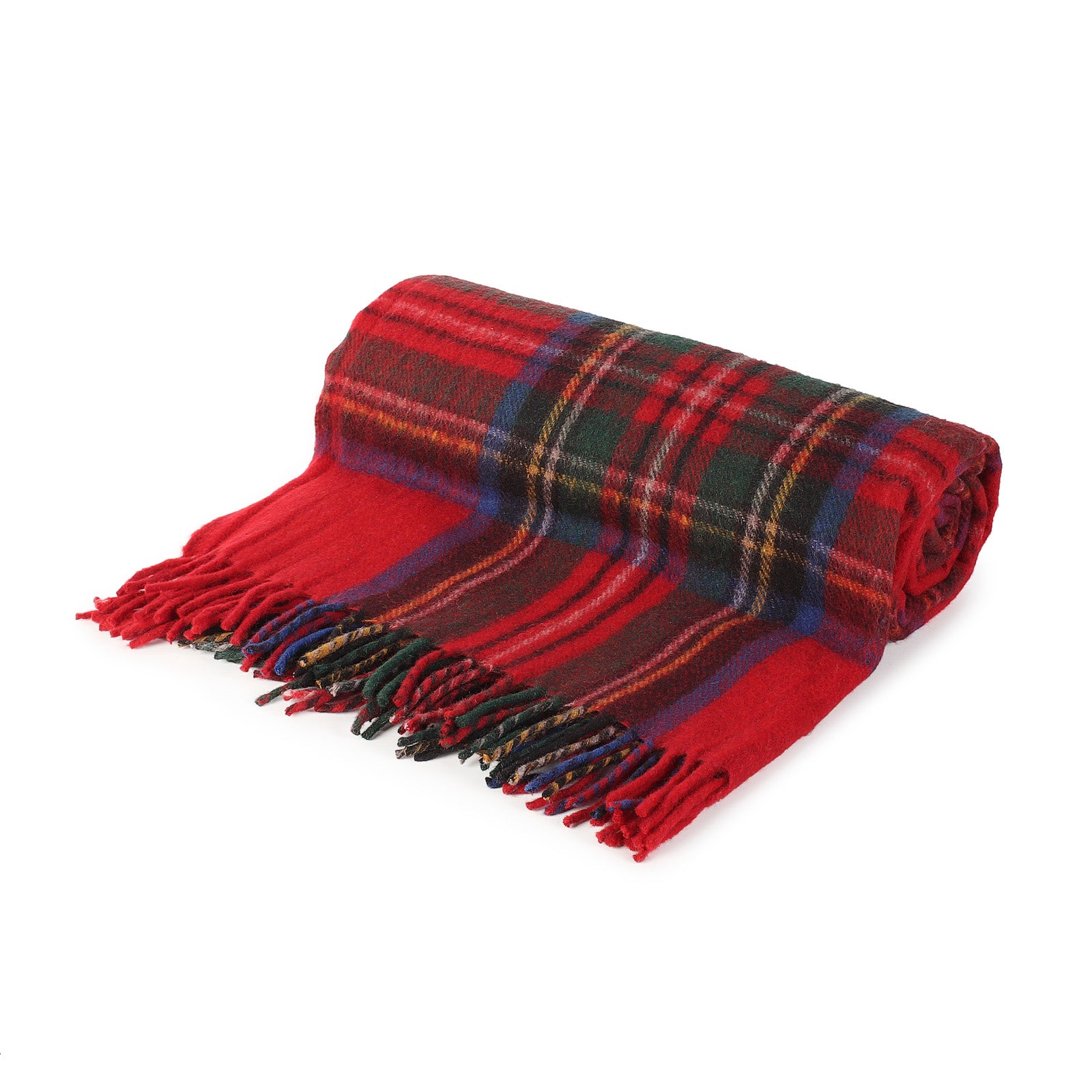Highland Wool Blend Tartan Blanket / Throw Extra Warm Stewart Royal