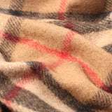 Highland Wool Blend Tartan Blanket / Throw Extra Warm Thomson Camel