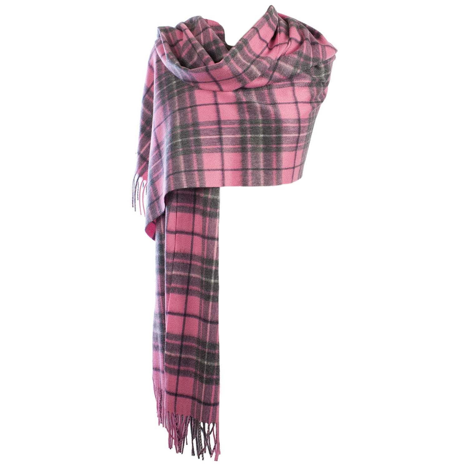 Cashmere Tartan Multicolour Stole Gresham/Pink-Derby