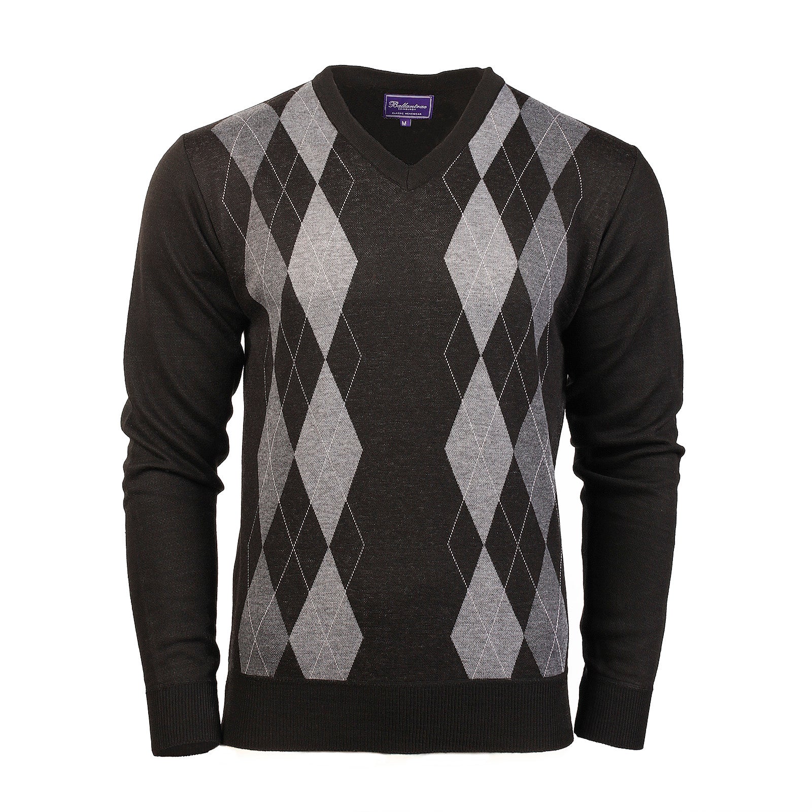 Argyle Ballantrae Jumper V Neck Black