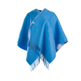 Ladies Cashmere Double Faced Mini Cape Borwick/Lilac Blue/Sky Blue