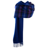 Cashmere Double Faced Tartan Stole Heritage Of Scotland/Dark Blue