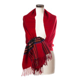 Pure Cashmere Reversible Big Check Stole Stewart Royal/Red