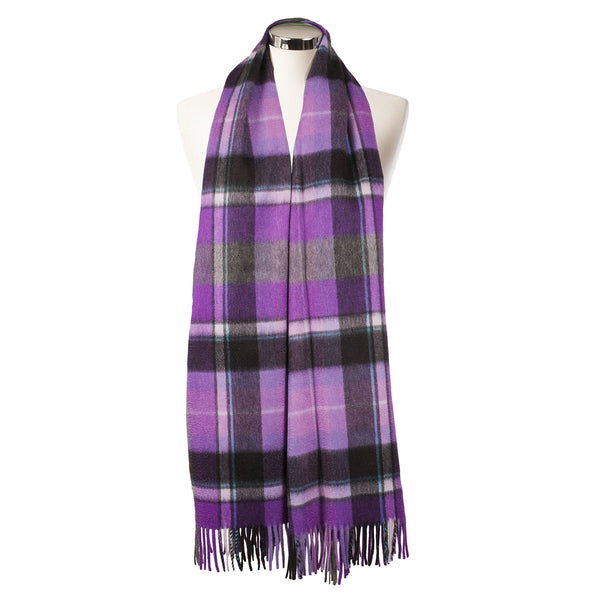 Pure Cashmere Big Check Stole Bruce/Purple Grey