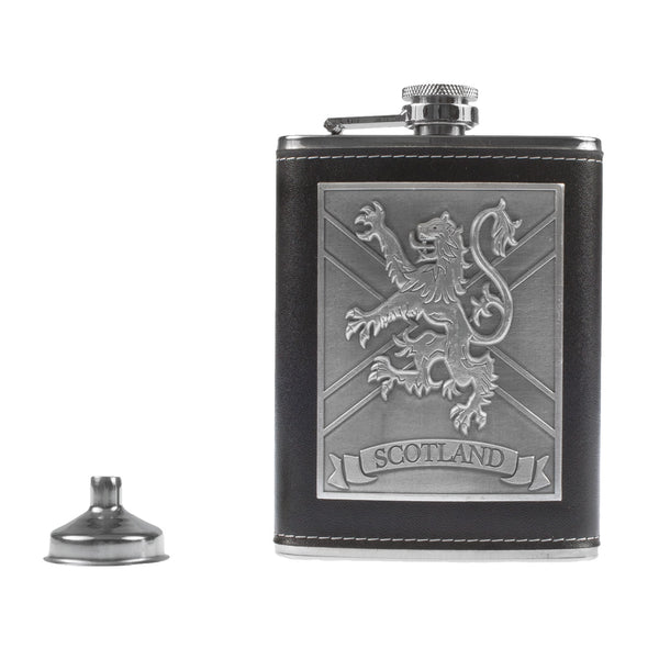 Lion Emblem 8Oz Flask/Funnel Box Set