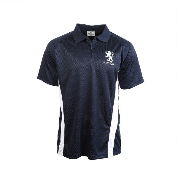 Gents Lion Zip Polo Shirt Navy