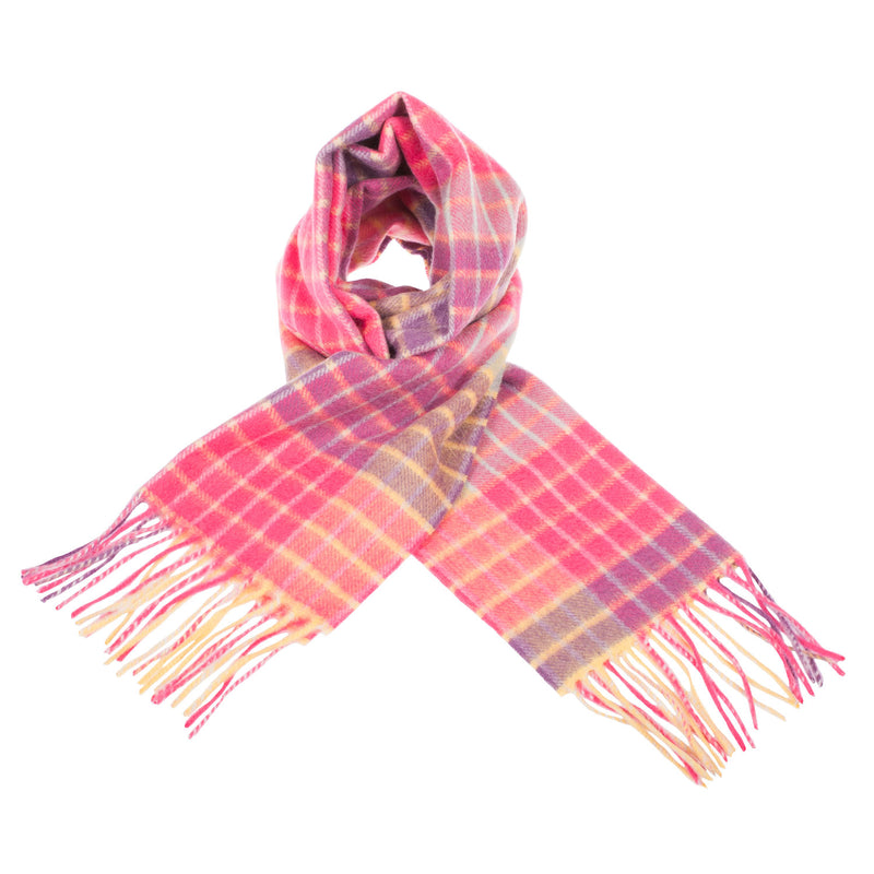 New Blue Label Cashmere Scarves Highlight Chequer - Spicy