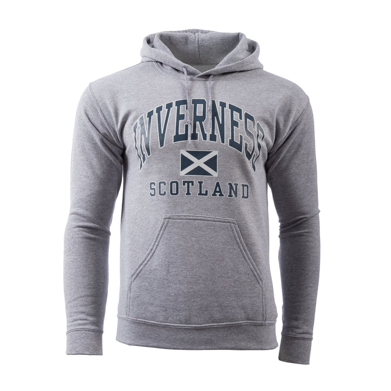 (D) Inverness Harvard Print Hooded Top Grey