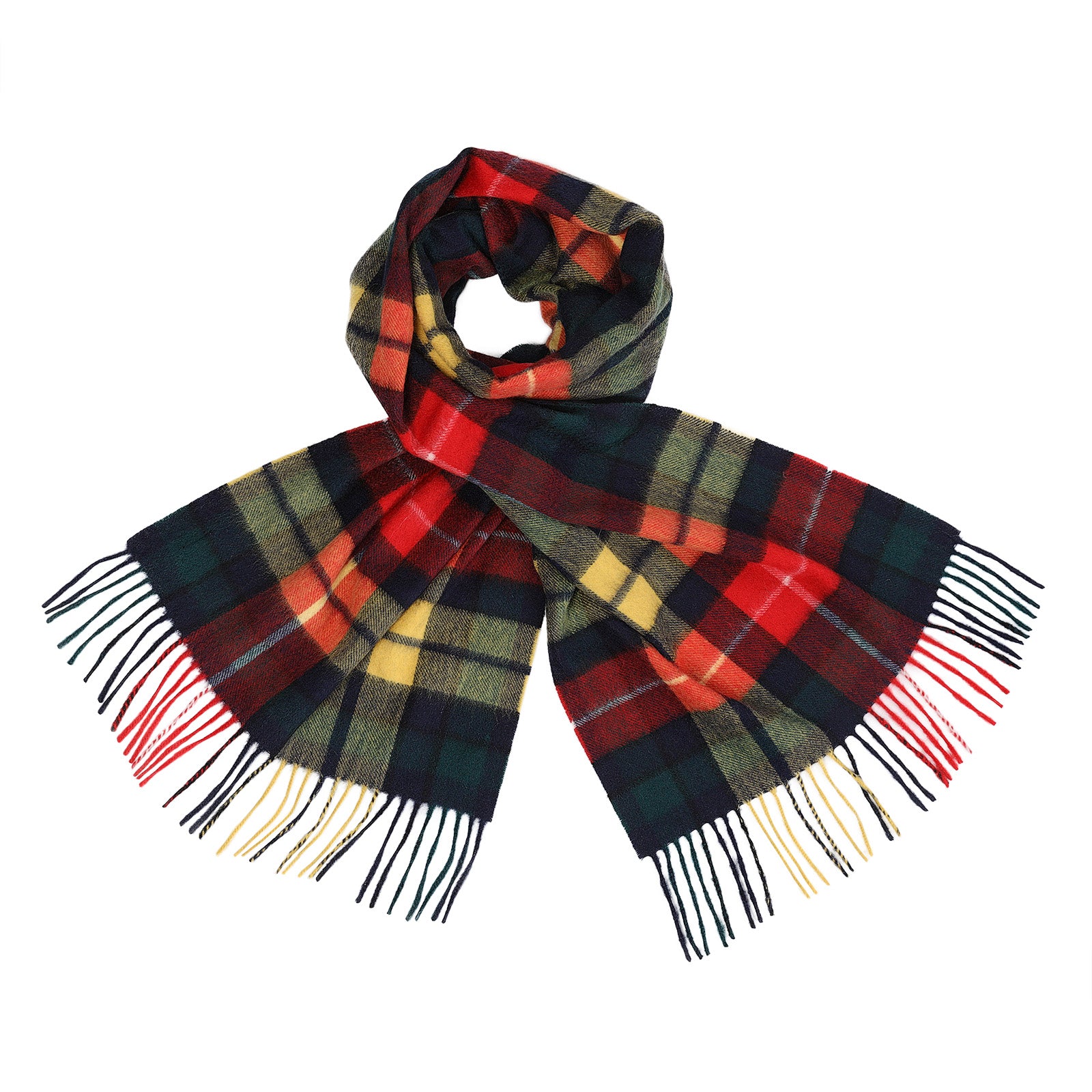 100% Cashmere Wide Tartan Scarf Buchanan Modern