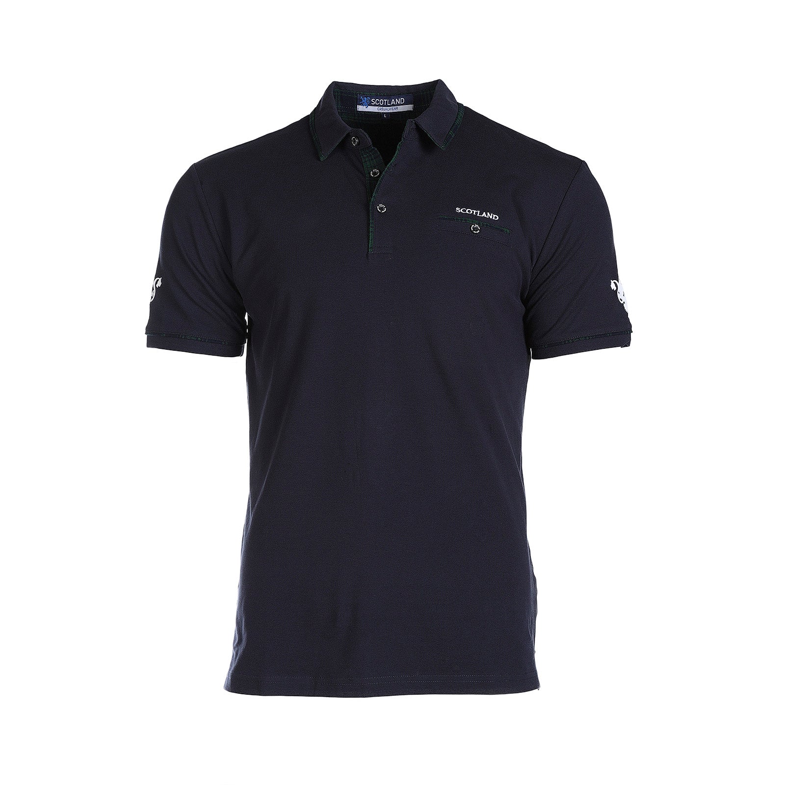 Adults Scotland Dawson Polo Shirt Navy/Black Watch