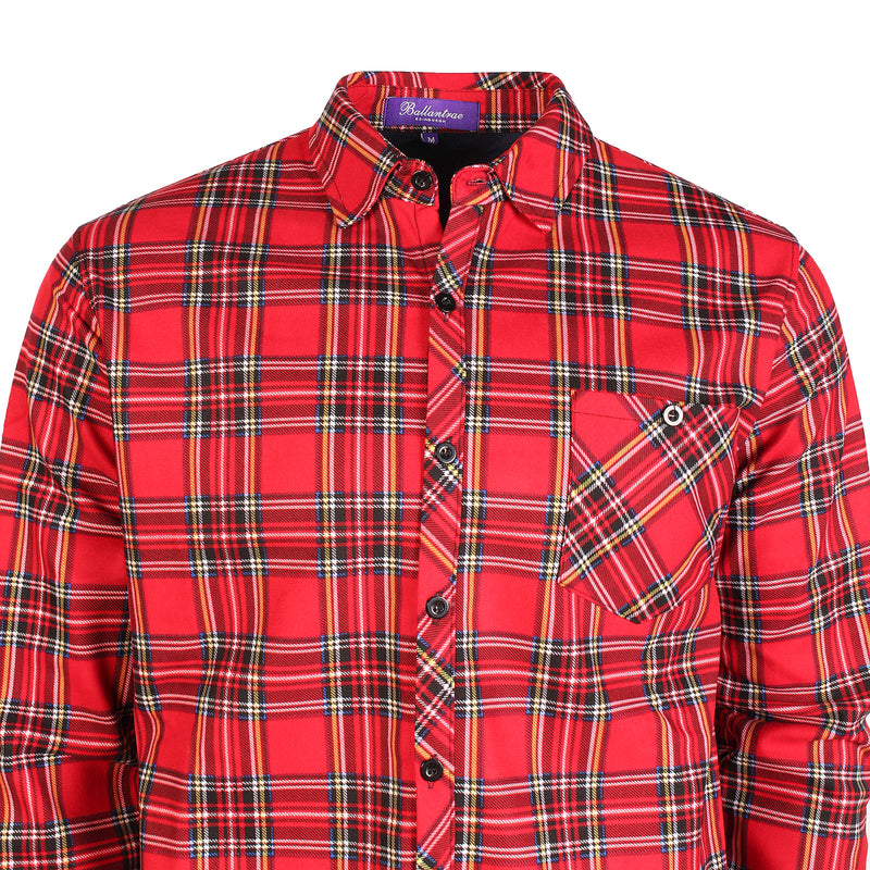 Men's Plaid Velour Lined Check Shirt Stewart Royal