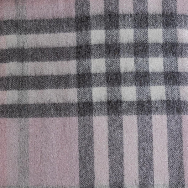 Chequer Tartan 90/10 Cashmere Blanket Chalk