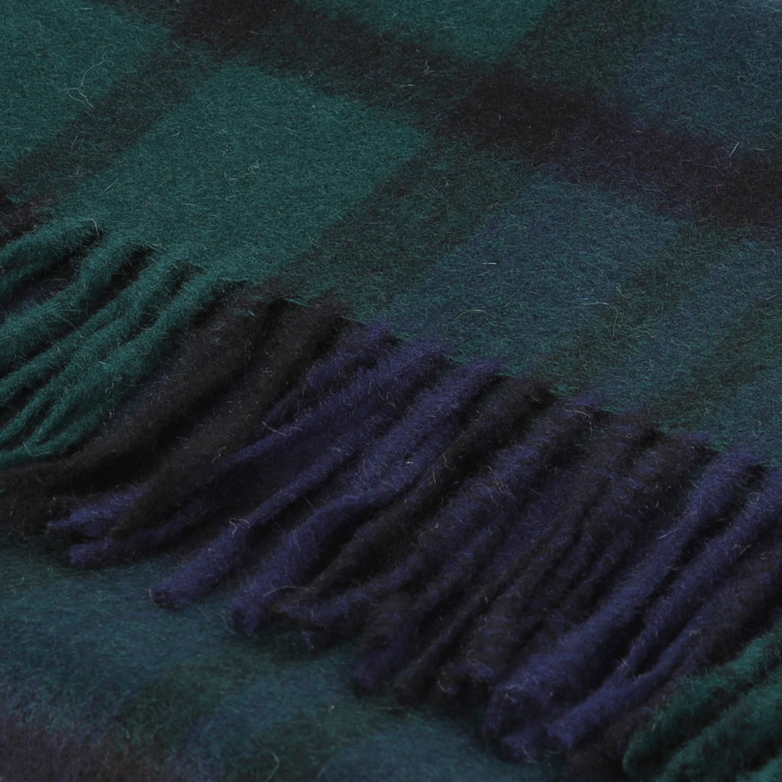 Hos 100% Lambswool Wide Scarf Black Watch Double Scale