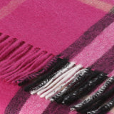 Hos 100% Lambswool Wide Scarf Enlarged Off Ctr Scotty Thom Raspberry