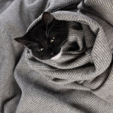 Herringbone Pet Blanket Grey Medium
