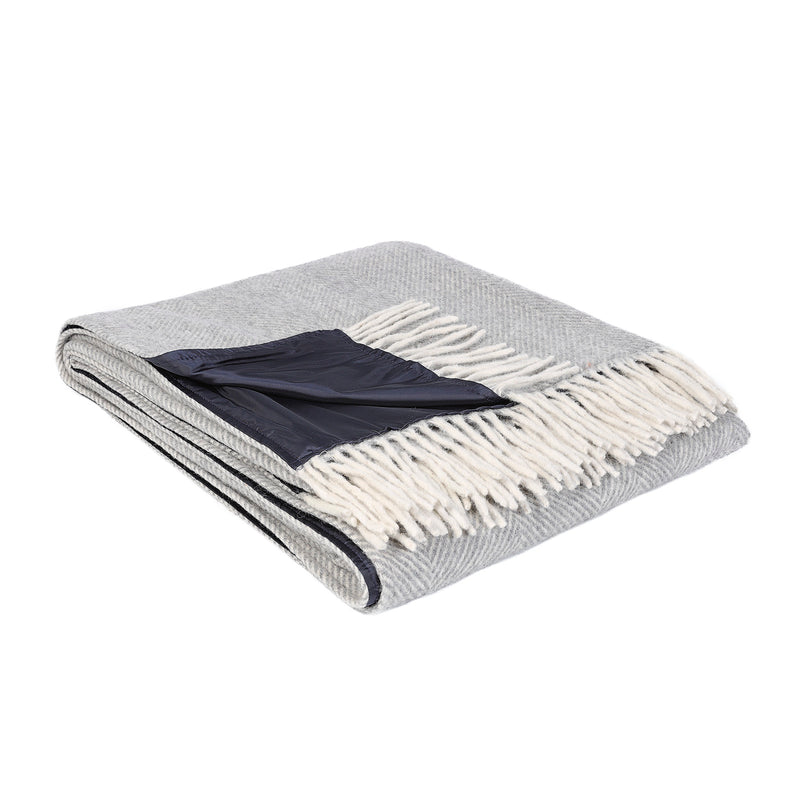 Herringbone Picnic Blanket Grey Medium
