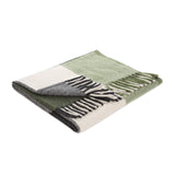 Block Check Herringbone Knee Blanket Natural Green