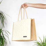 Knitted Wool Cashmere Panel Bag Luxe White