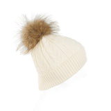 Cable Pom Hat Ft Ice White/Natural