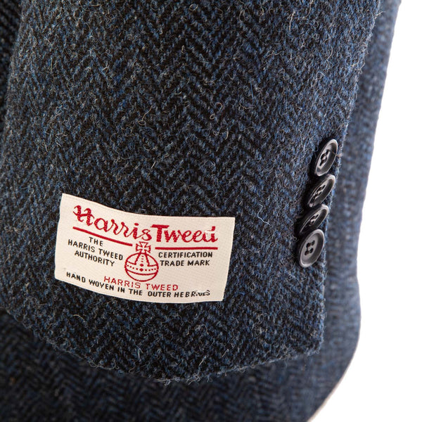 Harris Tweed Men's Wool Coat - Cameron Blue Herringbone