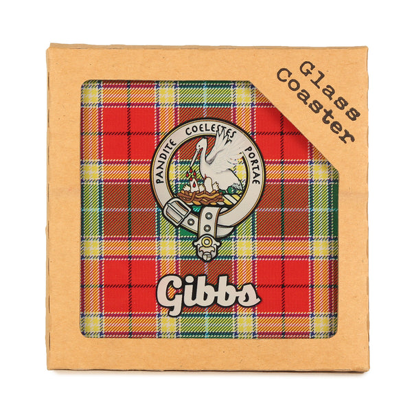 Clan Glass Coaster Gibbs