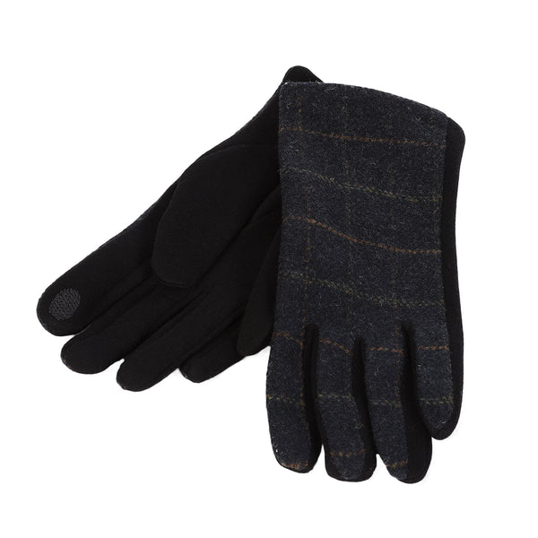 Tweed Tartan Gloves Navy