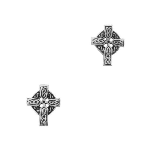 Celtic Stud Earrings, Small Cross