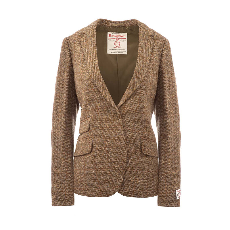 Harris Tweed Ladies Jacket - Iona Brown Herringbone