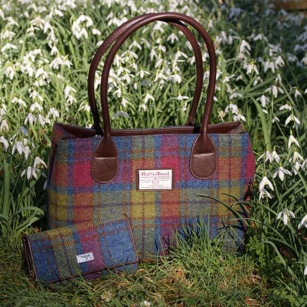 Harris Tweed Cassley Handbag Multi Colour Tartan