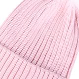 Rib Pom Hat Ft Baby Pink/White