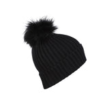 Rib Pom Hat Ft Black/Black