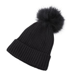 Rib Pom Hat Ft Black/Black
