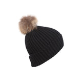 Rib Pom Hat Ft Black/Natural