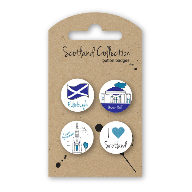 Button Badge Set - Edinburgh Saltire