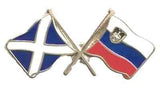 Saltire & Slovenia Crossed Flags Lapel Pin