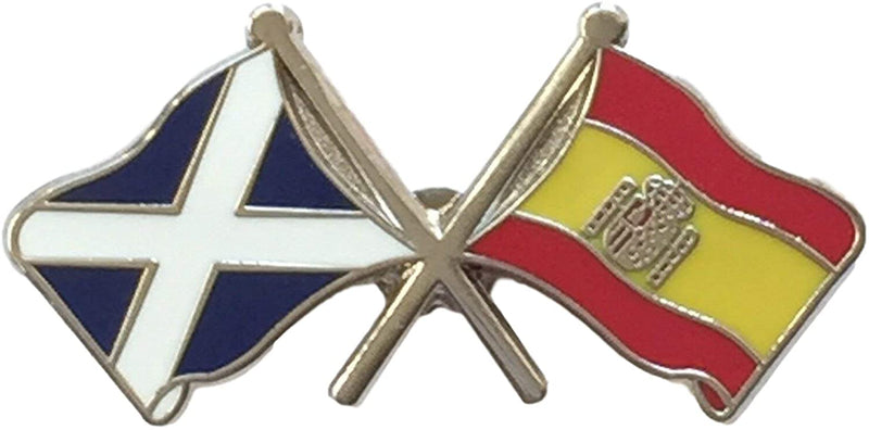 Saltire & Spain Crossed Flags Lapel Pin