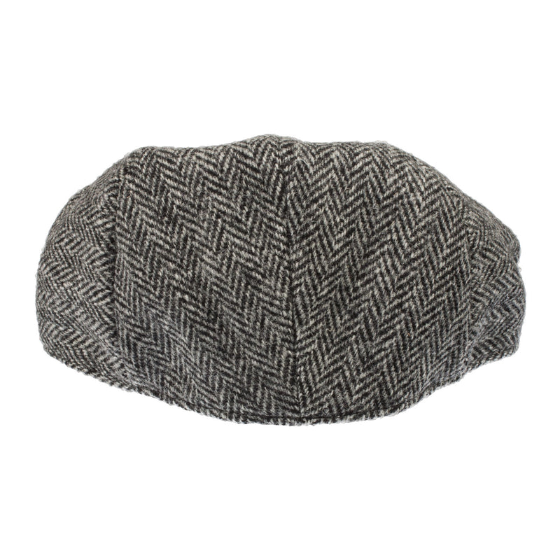 Men's Highland Harris Tweed Flat Cap Black/Grey