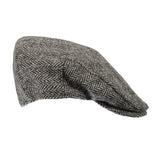 Men's Highland Harris Tweed Flat Cap Black/Grey