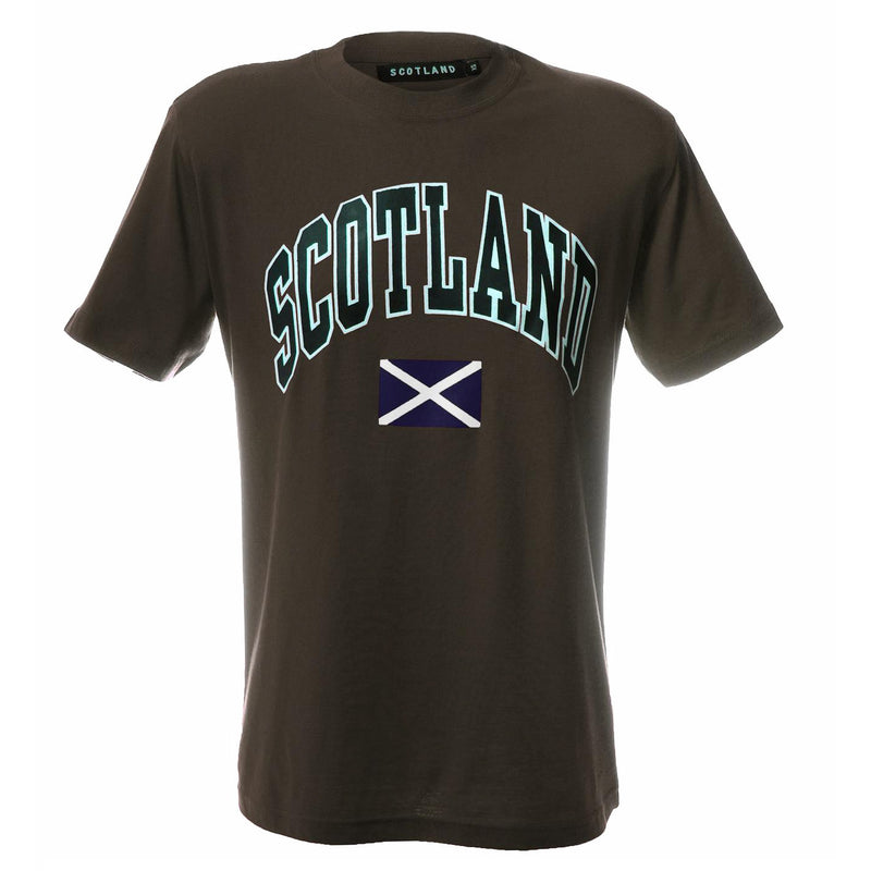 (D) Scotland Harvard Print T/Shirt Charcoal Grey